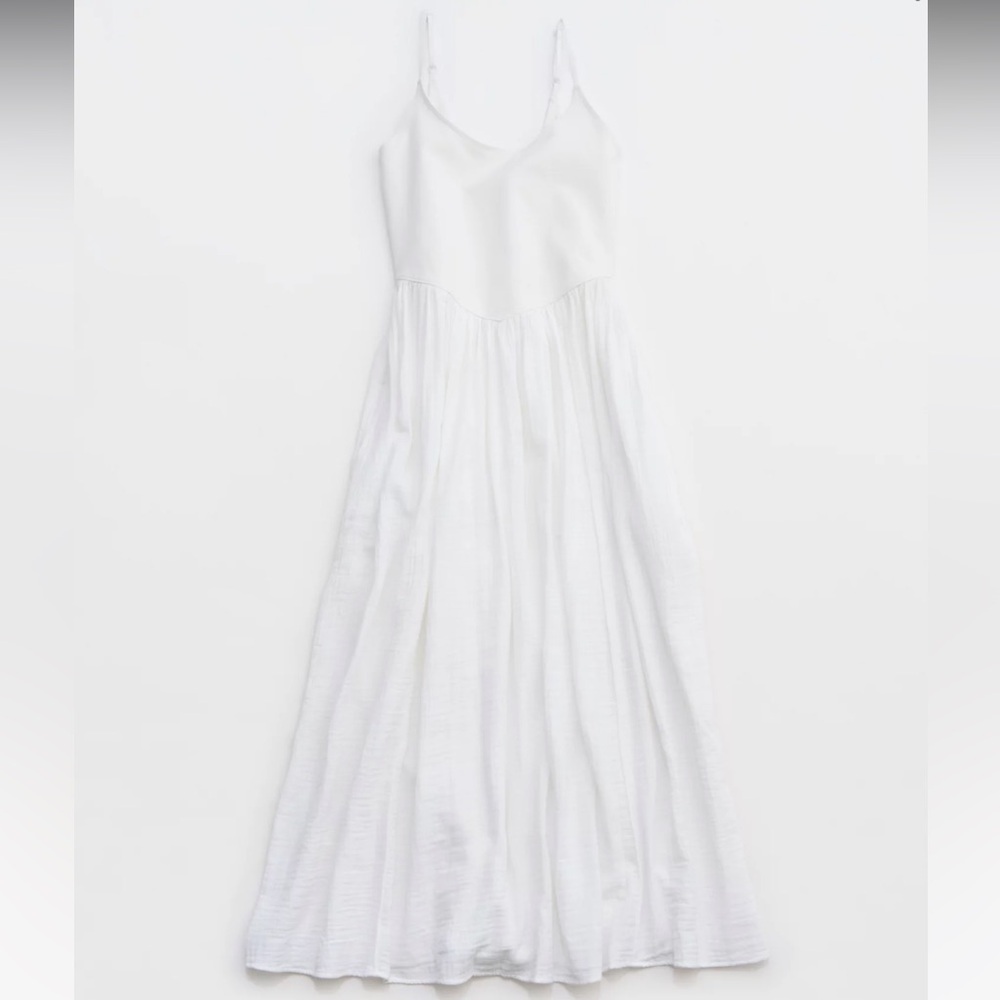 aerie White Sleeveless Scoop Neck Midi Dress - Picture 4 of 4